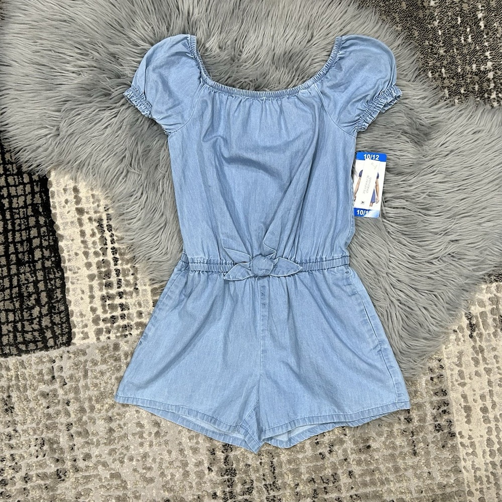 GAP Girl's Soft Short Puff Sleeve One Piece  Shorts‎ Romper Size 10/12 NWT